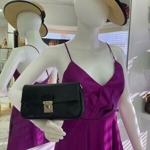 Black Leather Clutch Bag